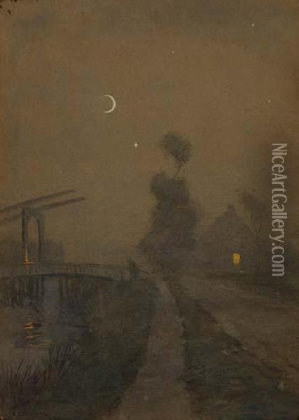 Nocturnal Landscape Oil Painting - Addison Thomas Millar