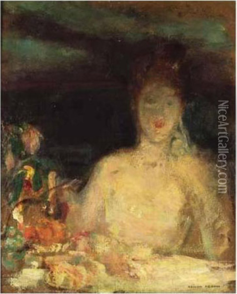 Portrait De Femme Oil Painting - Odilon Redon