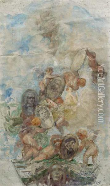 Allegoria Della Musica Oil Painting - Giuseppe Aprea