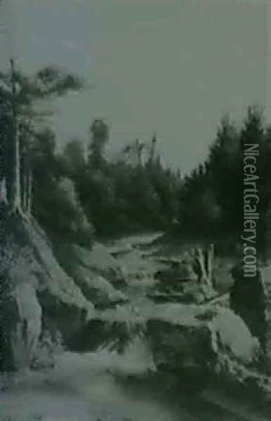 Landschaft Mit Einem Schloss Im Hintergrund Oil Painting - Alexander Plonczynski
