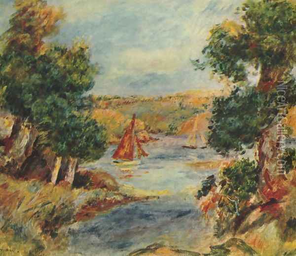 Sailing boats at Cagnes Oil Painting - Pierre Auguste Renoir