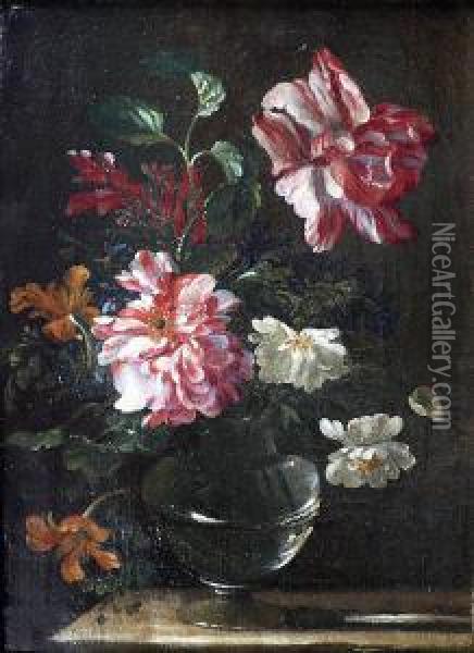 Bouquet De Fleurs Dans Un Vase Oil Painting - Nicolas Baudesson