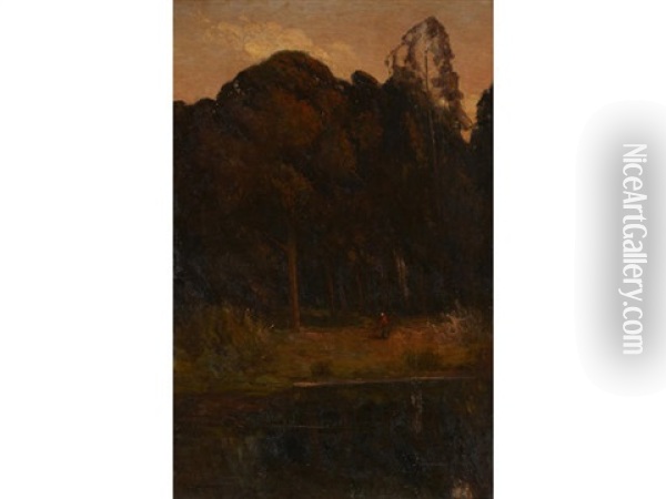 Evening Landscape Oil Painting - Giuseppe Cadenasso
