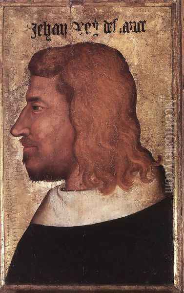 Portrait of Jean le Bon, King of France c. 1360 Oil Painting - French Unknown Masters