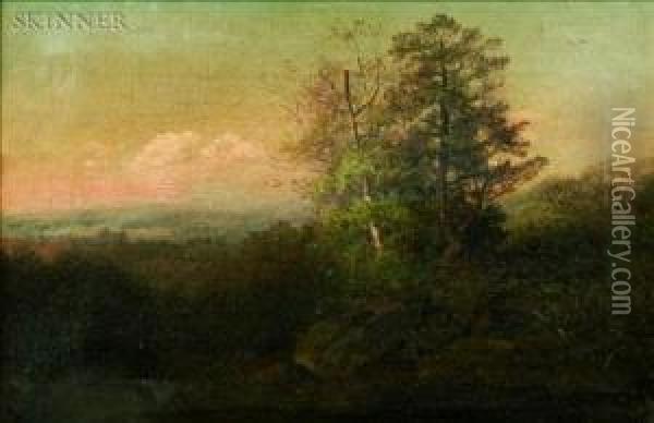 Landscape With Trees Oil Painting - John White Allen Scott