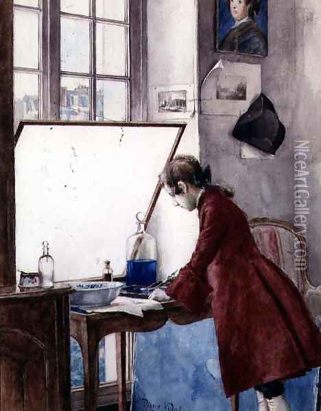 The Printmaker, 1878 Oil Painting - Pierre Vidal