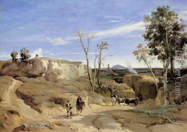 La Cervara, the Roman Countryside Oil Painting - Jean-Baptiste-Camille Corot