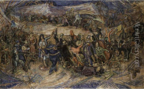 La Danse Macabre Oil Painting - Nikolai Aleksandrovich Tarkhov