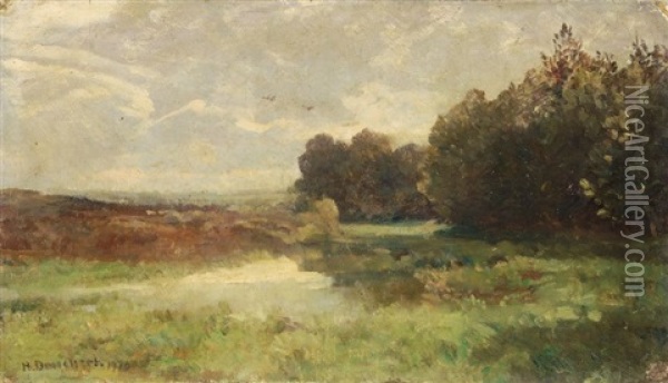 Moorlandschaft Oil Painting - Heinrich Deuchert