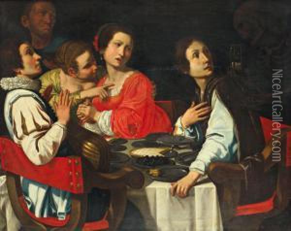La Mort Et Les Convives Oil Painting - Giovanni Martinelli