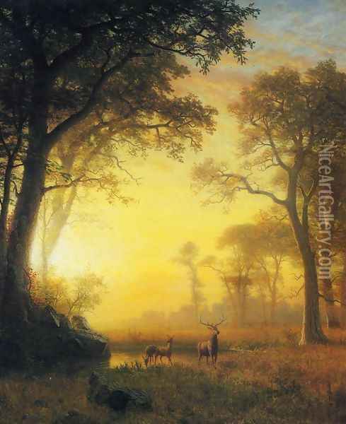 Light in the Forest Oil Painting - Albert Bierstadt