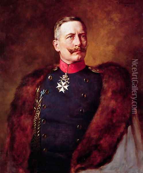 Portrait of Kaiser Wilhelm II 1859-1941 Oil Painting - Bruno Heinrich Strassberger