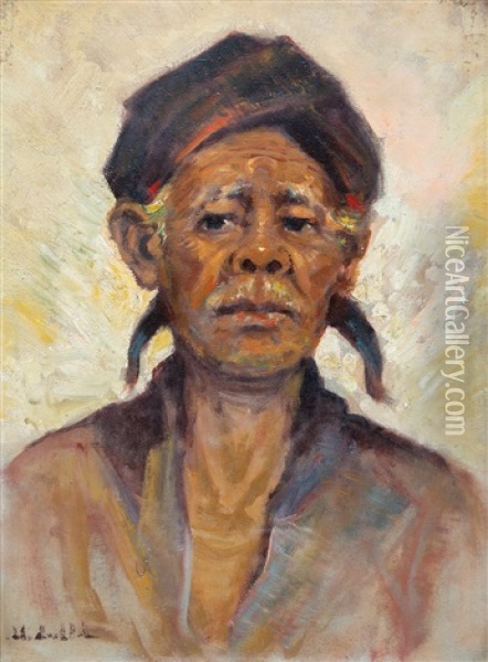 A Javanese Man Oil Painting - Soerjosoebroto Abdullah