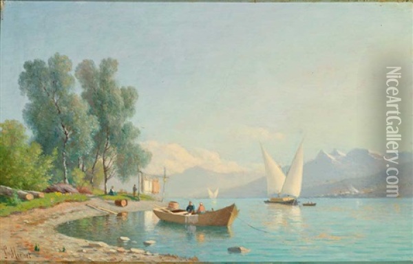 Sommertag Am Genfer See Oil Painting - Louis Mennet