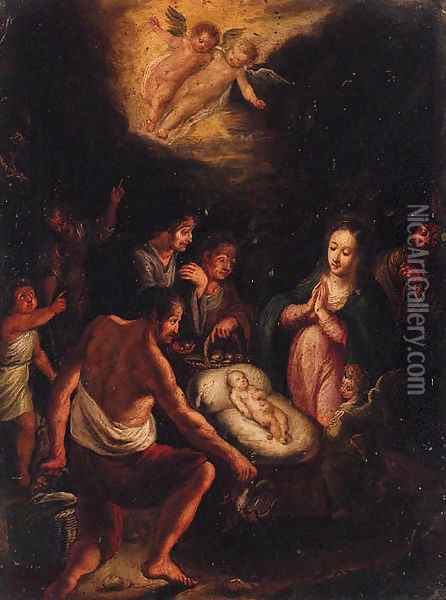 The Adoration of the Shepherds Oil Painting - Frans II Francken