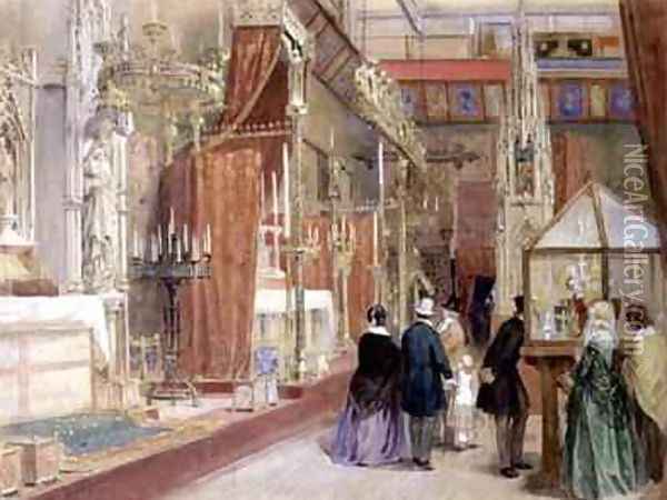 The Medieval Court of the Great Exhibition of 1851 Oil Painting - Louis Haghe