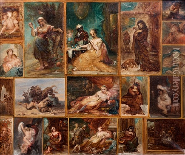 Galerie En Trompe L'oeil Oil Painting - Eugene Delacroix