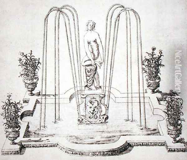 Fountain design from 'The Gardens of Wilton', c.1645 (2) Oil Painting - Isaac de Caus