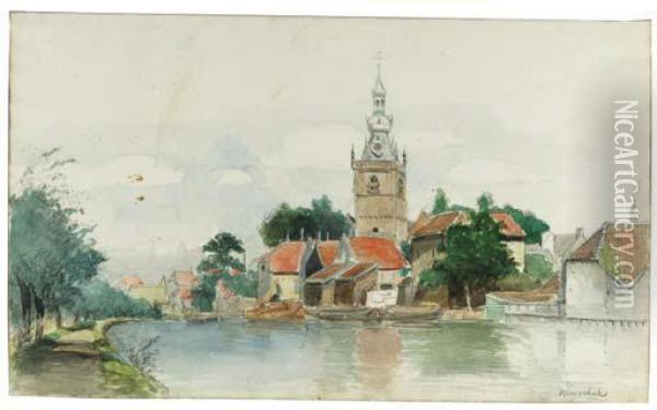 A View Of Overschie, Rotterdam Oil Painting - Johan Barthold Jongkind