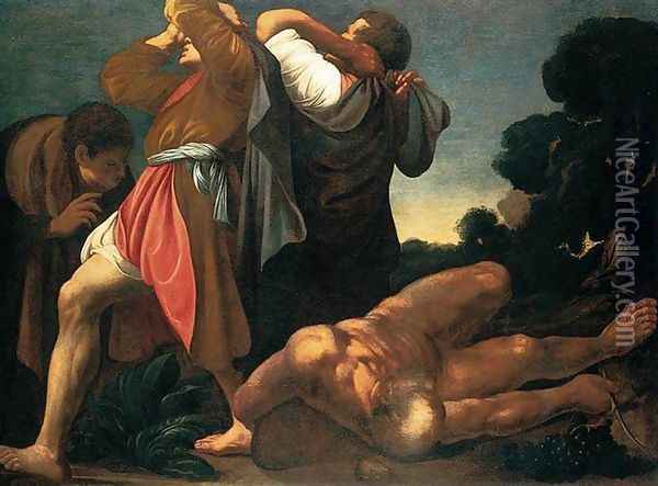 Drunkenness of Noah Oil Painting - Carlo Saraceni
