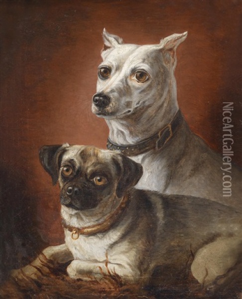 Hundeportraits Oil Painting - Julius Hamburger
