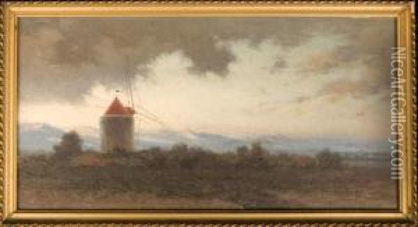 Le Moulin De Daudet A Fontvieille Oil Painting - Ivan Pranishnikoff