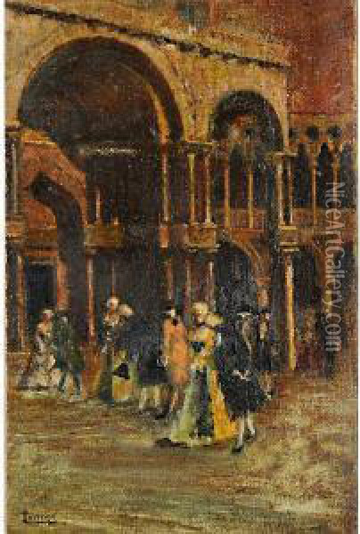 A Passeggio A Venezia Oil Painting - Luigi Pastega