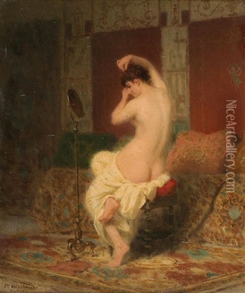 The Toilet Oil Painting - Stephan Wladislawowitsch Bakalowicz