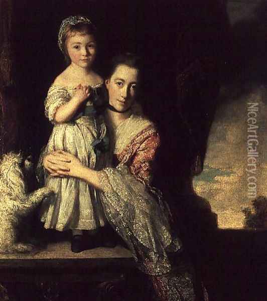 Georgiana, Countess Spencer with Lady Georgiana Spencer, 1759-61 Oil Painting - Sir Joshua Reynolds