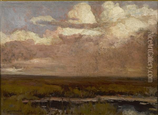 Storm Over A Marsh Oil Painting - Giuseppe Cadenasso
