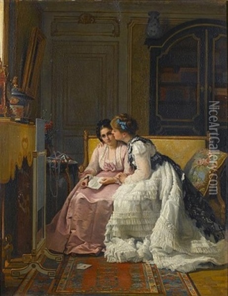 The Love Letter Oil Painting - Charles Louis Baugniet