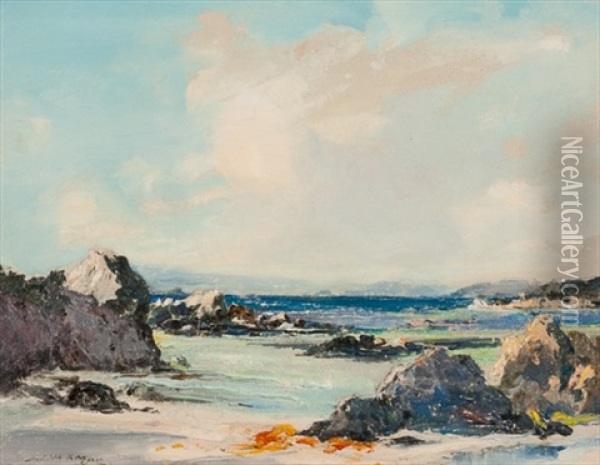 Waves Breaking On The Shore Oil Painting - Archibald Kay