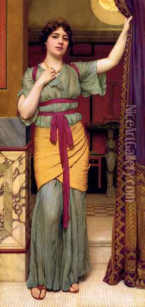 A Pompeian Lady II Oil Painting - John William Godward