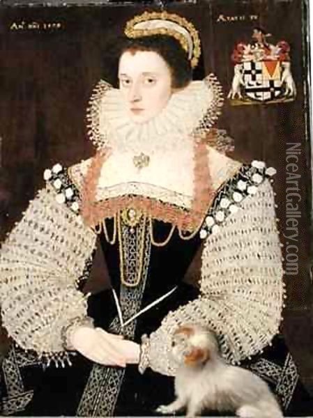 Frances Clinton, Lady Chandos (1552-1623) Oil Painting - John the Younger Bettes