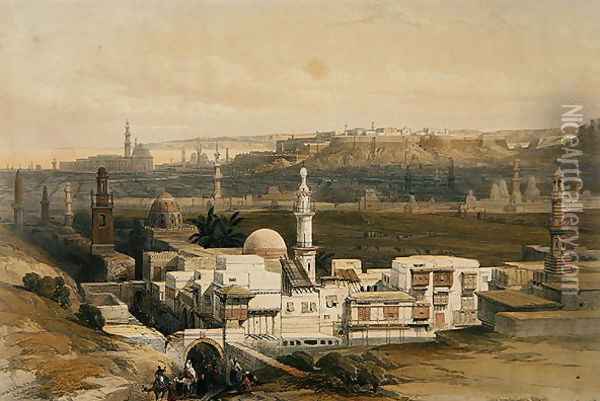 Cairo from the Gate of Citizenib, looking towards the Desert of Suez, from Egypt and Nubia, Vol.3 Oil Painting - David Roberts