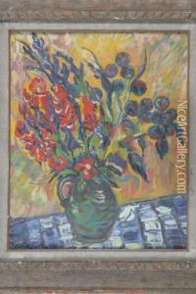 Vase De Fleurs Oil Painting - Nicolas Tarkhoff