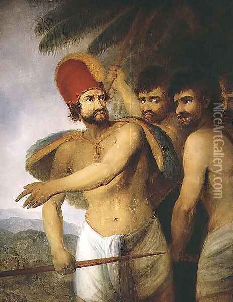 A Chief of the Sandwich Islands, 1787 Oil Painting - John Webber