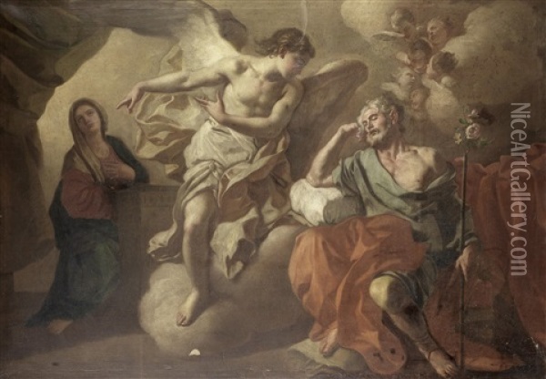 The Dream Of Saint Joseph Oil Painting - Francesco de Mura
