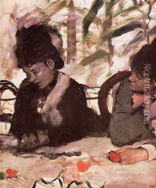 At the Cafe Oil Painting - Edgar Degas