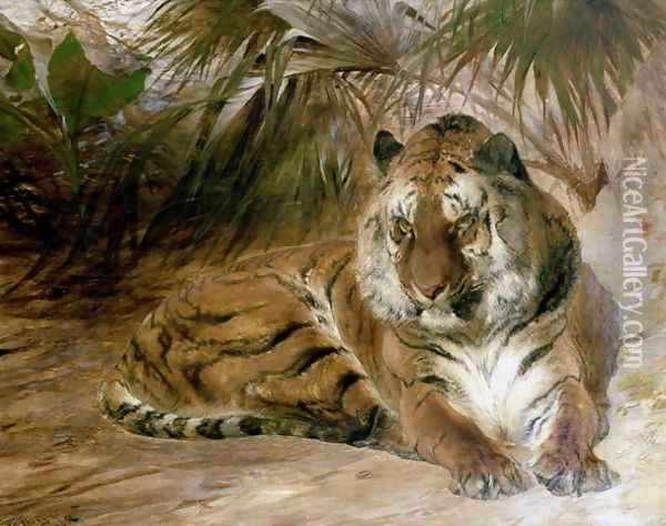 Tiger 2 Oil Painting - William Huggins