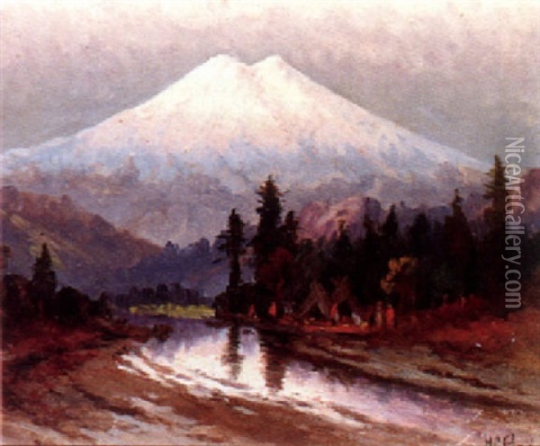 A View Of Mount Shasta Oil Painting - Harry Cassie Best