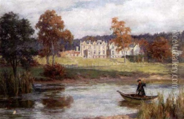 Country Estate Oil Painting - George Sheridan Knowles