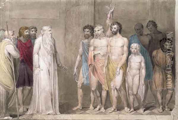 St. Gregory and the British Captives Oil Painting - William Blake