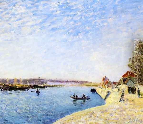 Saint-Mammes and the Banks of the Loing Oil Painting - Alfred Sisley