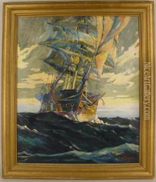 Ship At Sail Oil Painting - Harry Payne