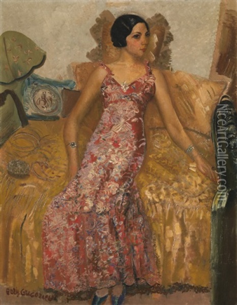 Portrait Of Selma Alexander Oil Painting - Boris Dmitrievich Grigoriev