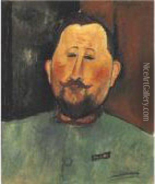 Portrait Du Dr. Devraigne Oil Painting - Amedeo Modigliani