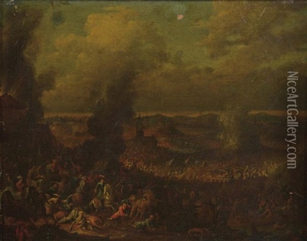 Le Siege D'une Ville Oil Painting - Jan-Baptiste van der Meiren