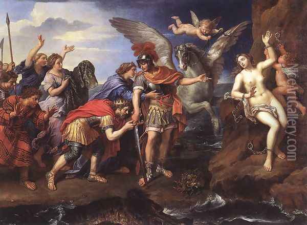 Perseus and Andromeda 1679 Oil Painting - Pierre Mignard