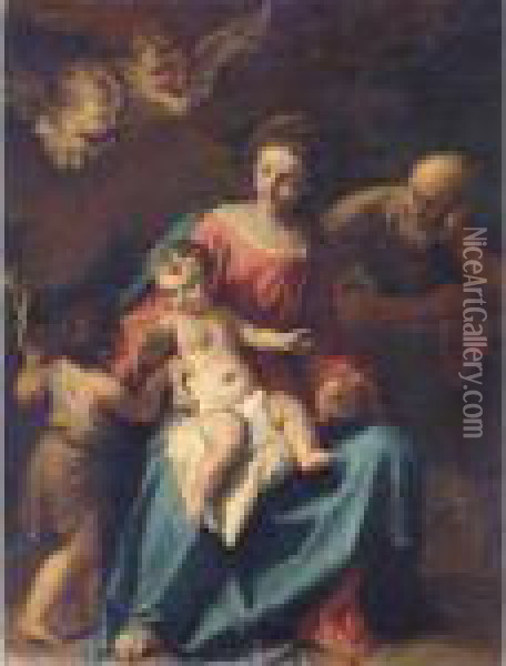 The Holy Family With The Infant Saint John The Baptist Oil Painting - Sebastiano Ricci